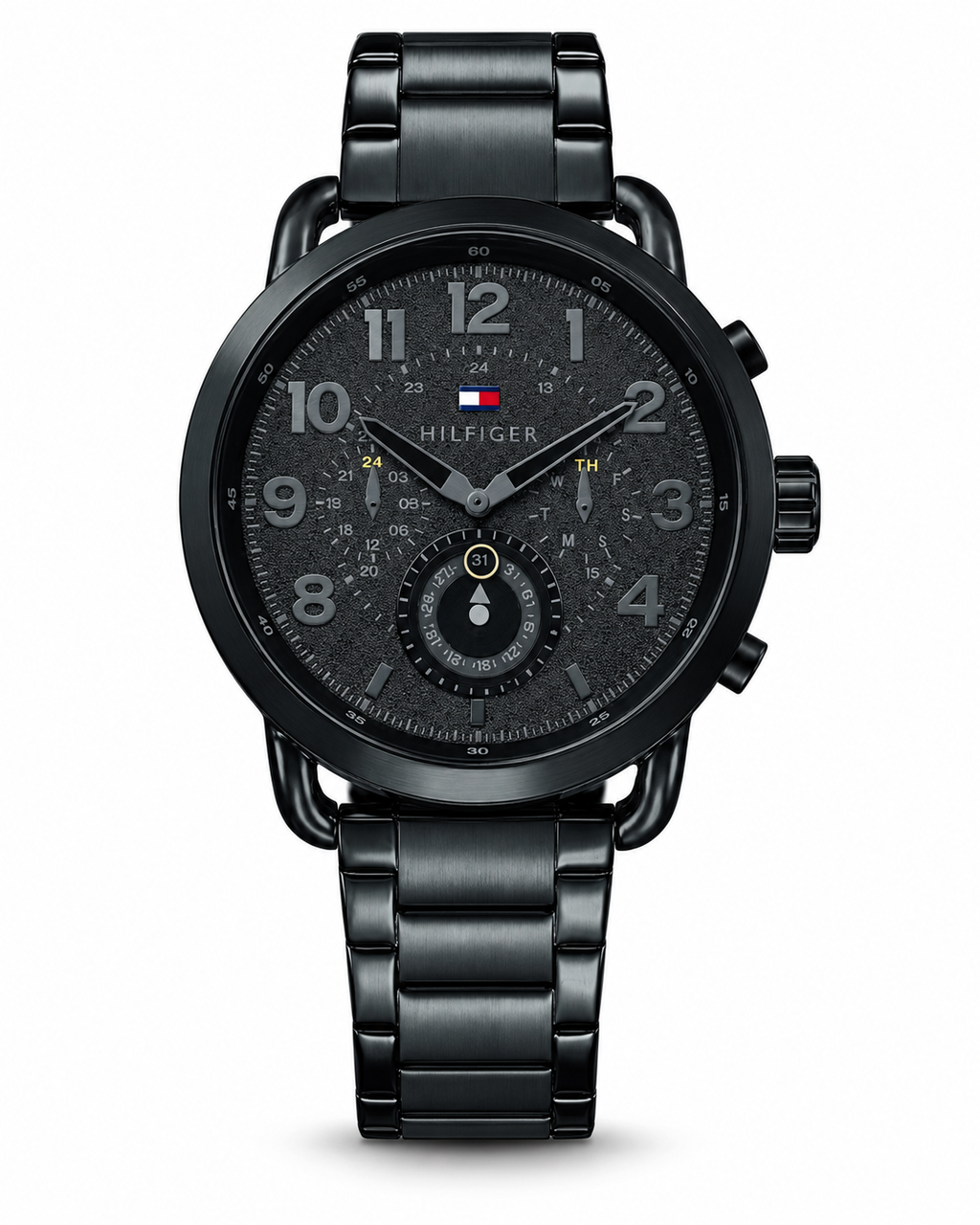 Tommy Hilfiger Men’s Black Stainless Steel Multi-Function Watch – Black Dial