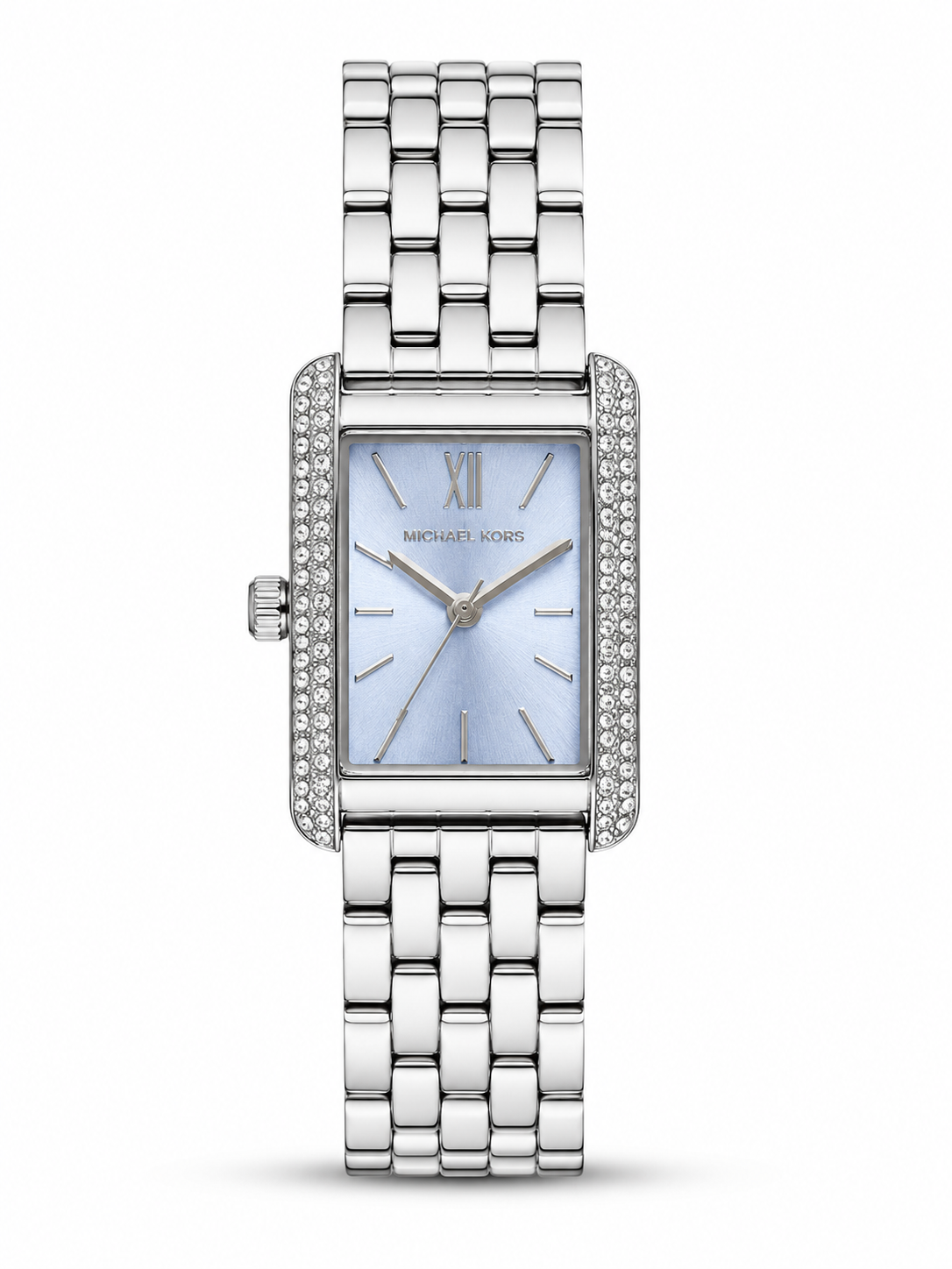 Michael Kors Women’s Silver Crystal-Accent Rectangular Watch – Original
