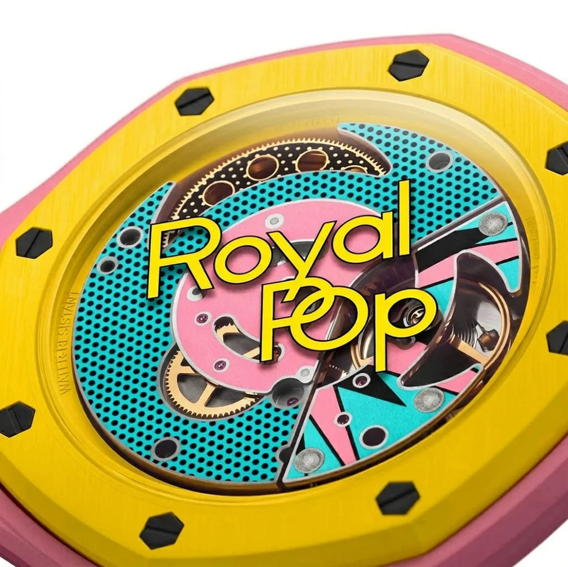 AP Royal Pop Premium Watch – High Quality | Pink, Yellow & Turquoise Edition