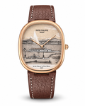Patek Philippe Geneve Le Jet d’Eau Quartz Watch – Rose Gold & Brown Leather Strap