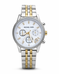 Michael Kors Original Silver & Rose Gold Chronograph Watch