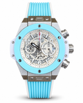Hublot Big Bang Skeleton Chronograph Aqua Blue & White – Master Quality