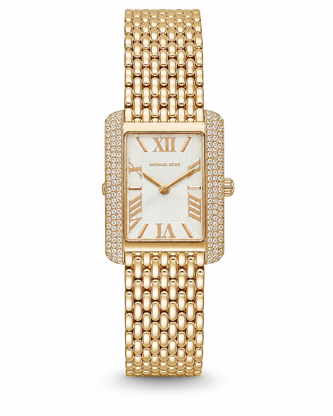 Michael Kors Women’s Gold-Tone Crystal Rectangular Watch – Original
