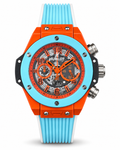 Hublot Big Bang Skeleton Chronograph Orange & Aqua Blue – Master Quality