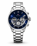 Tommy Hilfiger Men’s Skeleton Multifunction Stainless Steel Watch – Blue Dial | Original