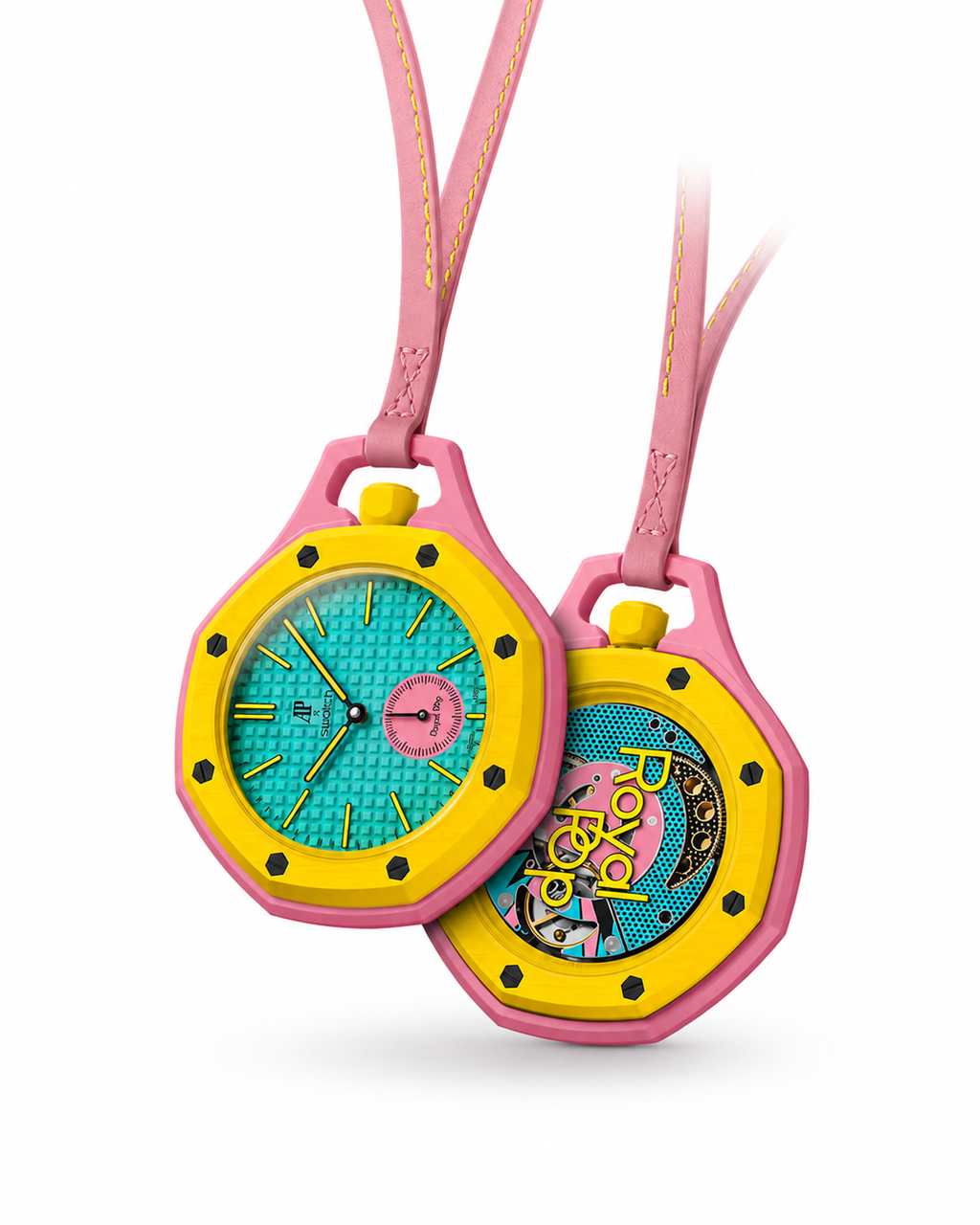 AP Royal Pop Premium Watch – High Quality | Pink, Yellow & Turquoise Edition