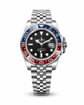 Master Quality Automatic GMT Style Watch – Black Dial | Red & Blue Bezel | Jubilee Bracelet