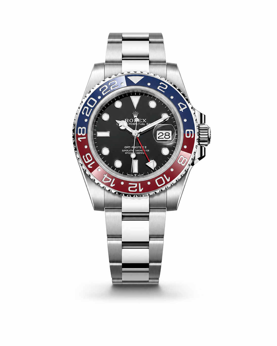 Rolex GMT-Master II “Pepsi” – Master Quality Automatic Stainless Steel Watch (Black Dial)