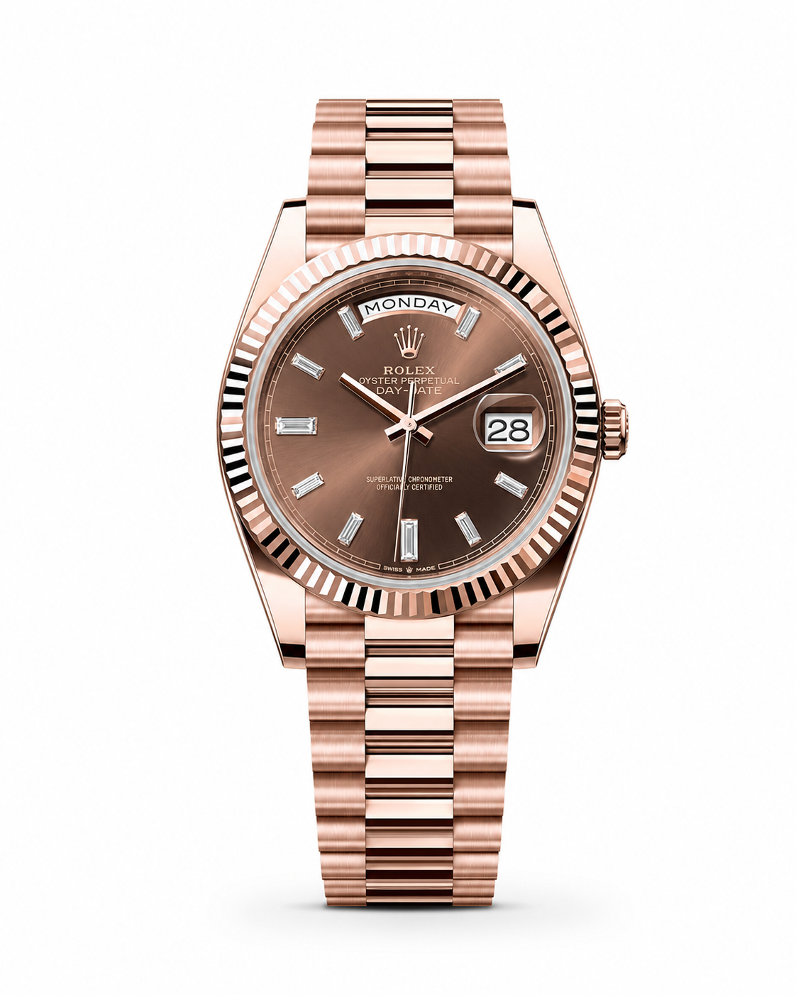 Rolex Day-Date Rose Gold Brown Dial Master Quality Watch