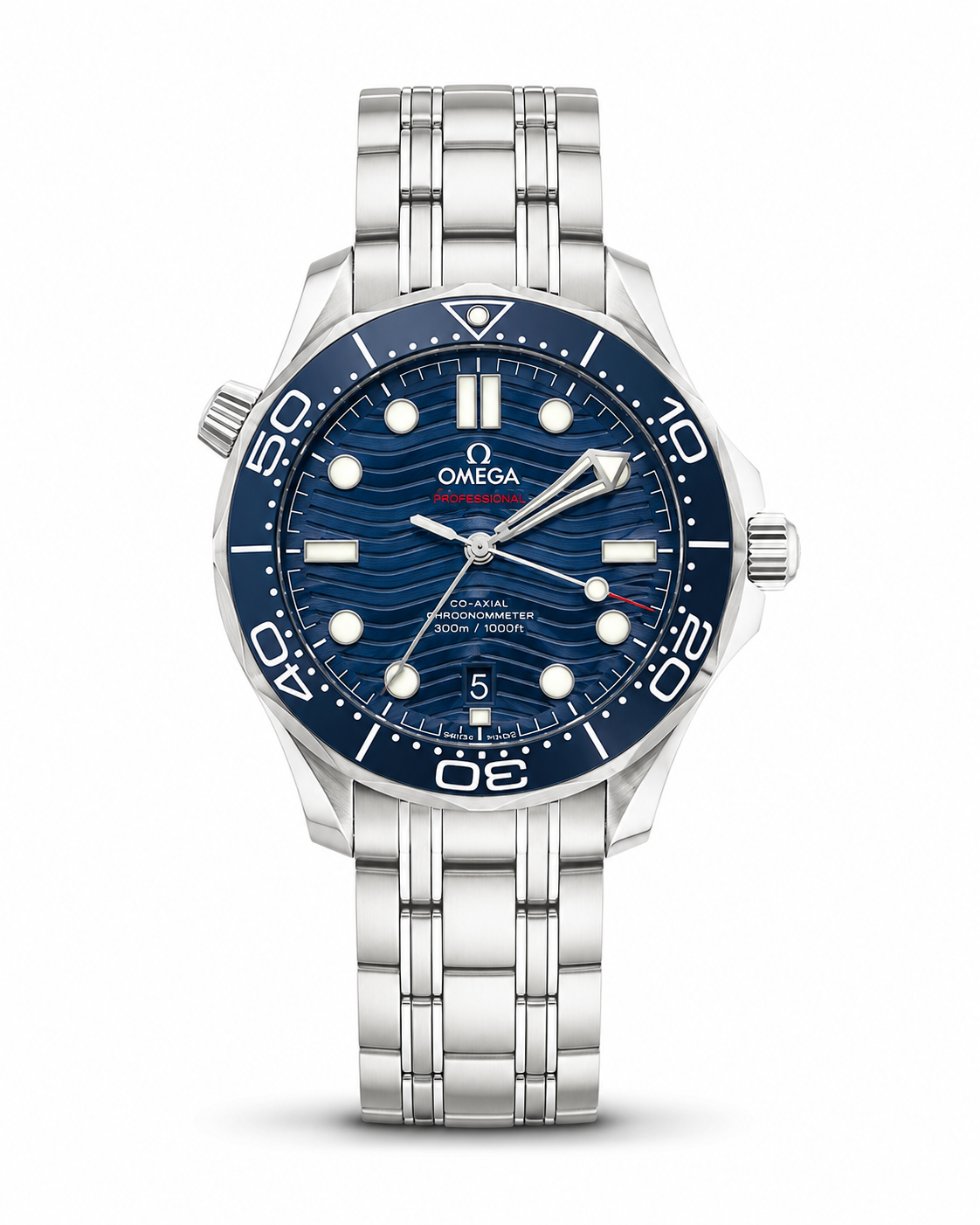 Omega Seamaster Diver 300M Blue Wave Dial – Automatic Master Quality Stainless Steel Watch