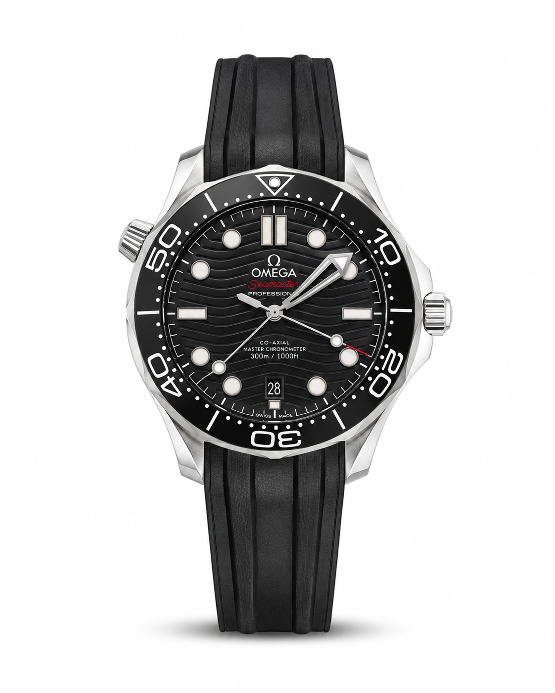 Omega Seamaster Diver 300M Black Dial Rubber Strap – Automatic Master Quality Watch