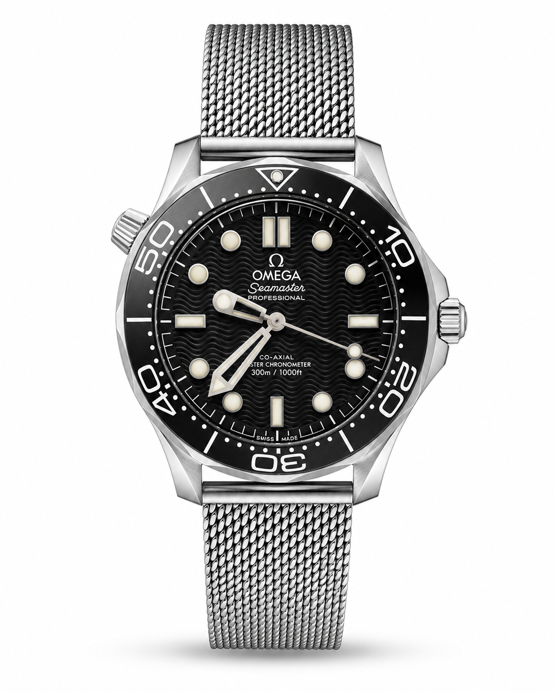 Omega Seamaster Diver 300M Black Dial Mesh Bracelet Automatic – Master Quality