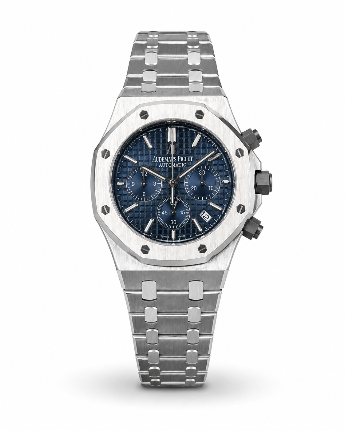Master Quality Automatic Royal Oak Style Chronograph Watch – Blue Textured Dial | Stainless Steel