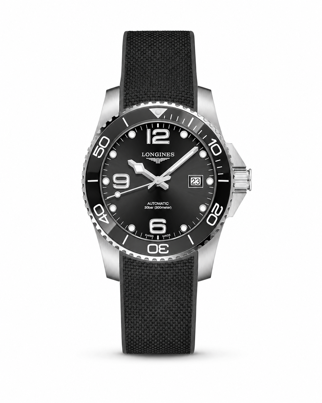 Longines HydroConquest Black Dial Automatic – Black Fabric Strap | Master Quality
