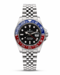 Rolex GMT-Master II Pepsi – Black Dial | Premium Quartz Watch | High Quality Stainless Steel