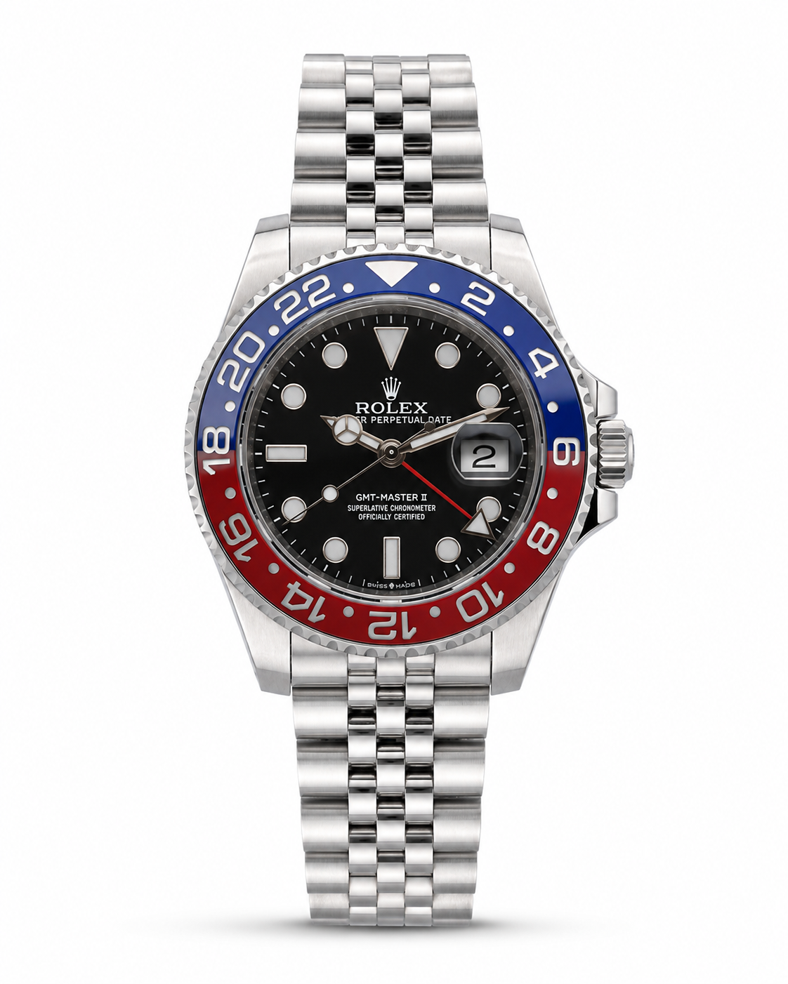 Rolex GMT-Master II Pepsi – Black Dial | Premium Quartz Watch | High Quality Stainless Steel
