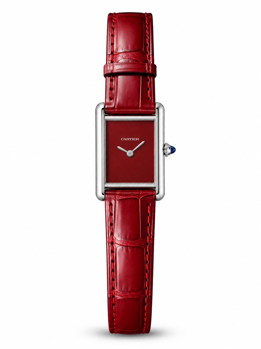 Cartier Tank Style Red Leather Watch – Master Quality