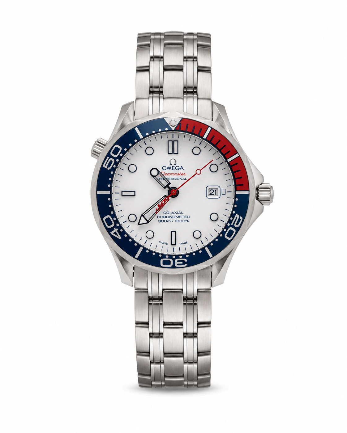 Omega Seamaster Professional Automatic – White Dial, Blue & Red Bezel | Master Quality. Limited edition