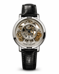 Patek Philippe Skeleton Automatic Watch – Black Leather Strap