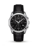 Tissot Chronograph Black Dial Leather Watch – Master Quality Quartz