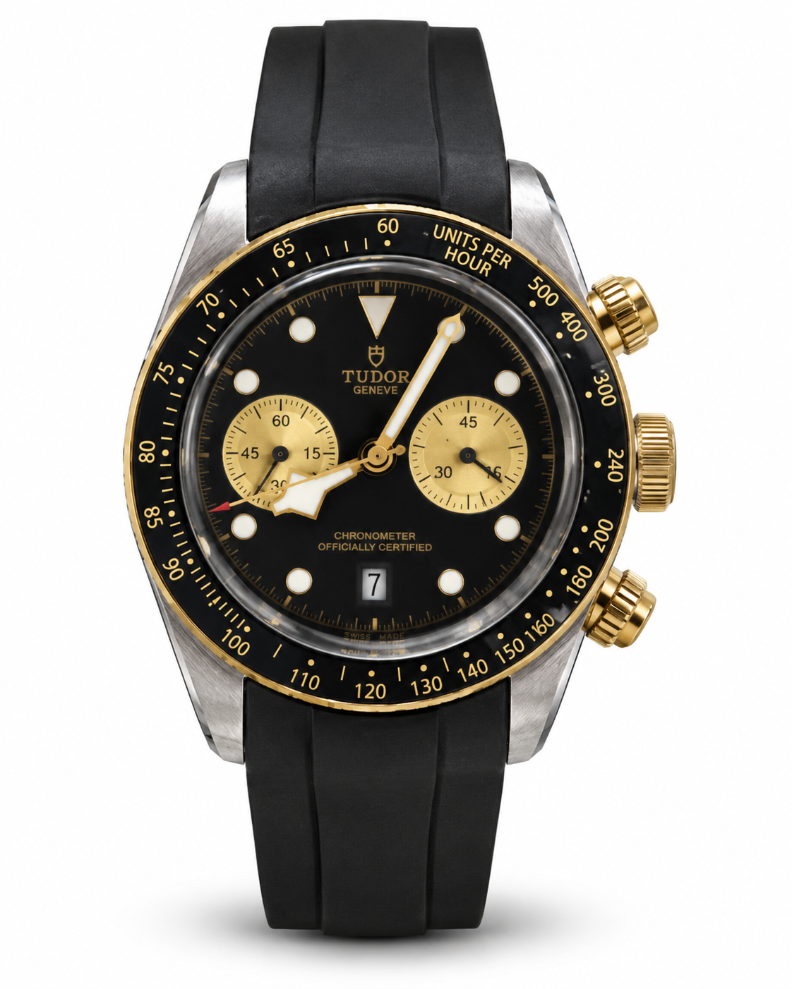 Tudor Black & Gold Chronograph Watch – Automatic Master Quality