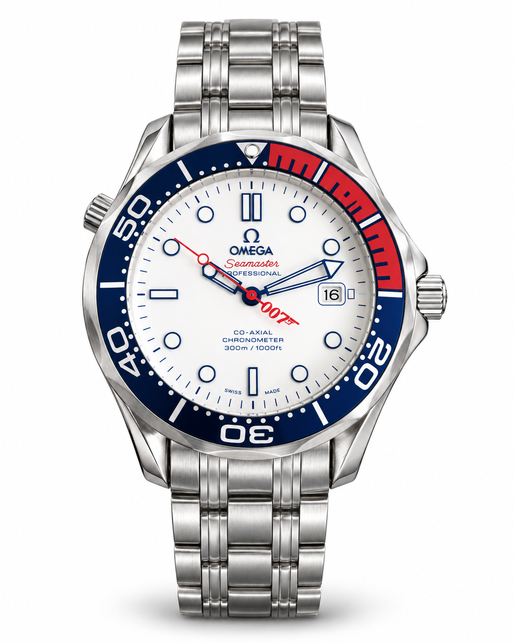 Omega Seamaster Professional Automatic – White Dial, Blue & Red Bezel | Master Quality. Limited edition