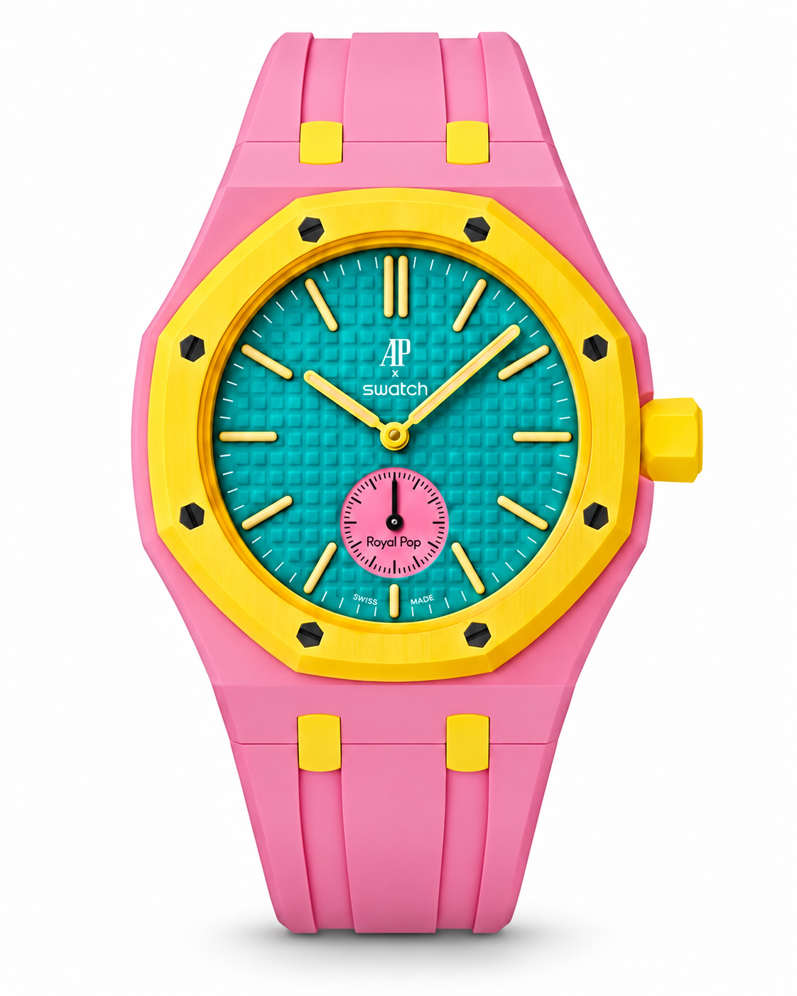 AP Royal Pop Premium Watch – High Quality | Pink, Yellow & Turquoise Edition