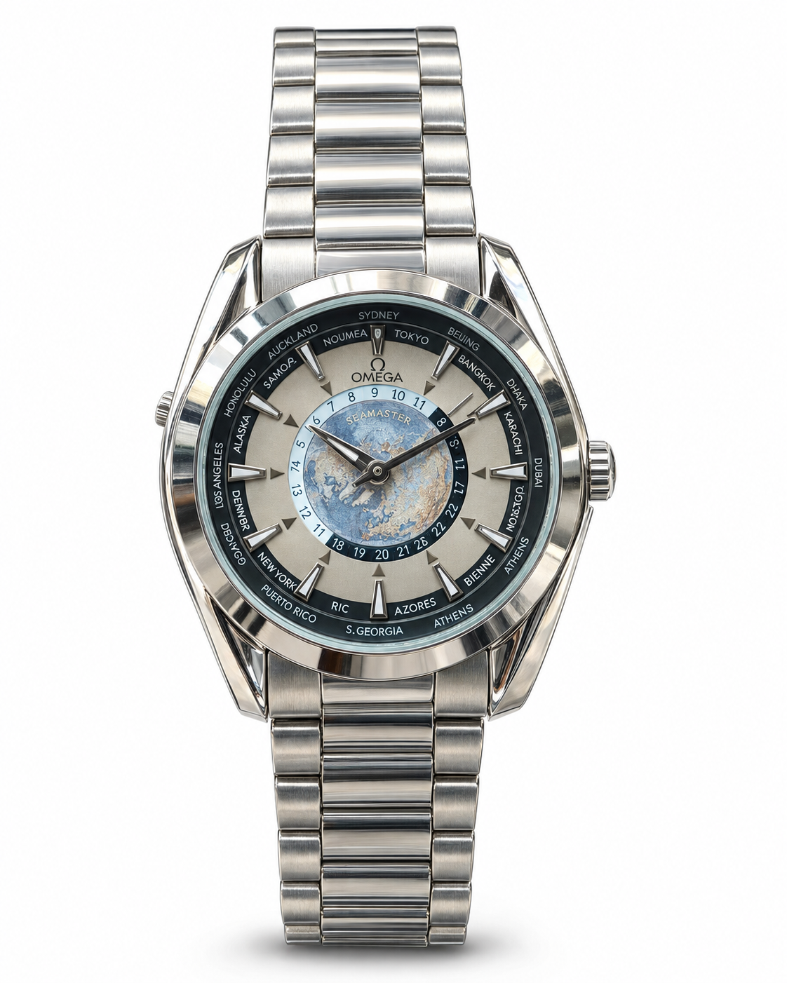 Omega Seamaster Worldtimer Men’s Luxury Watch – Silver Dial