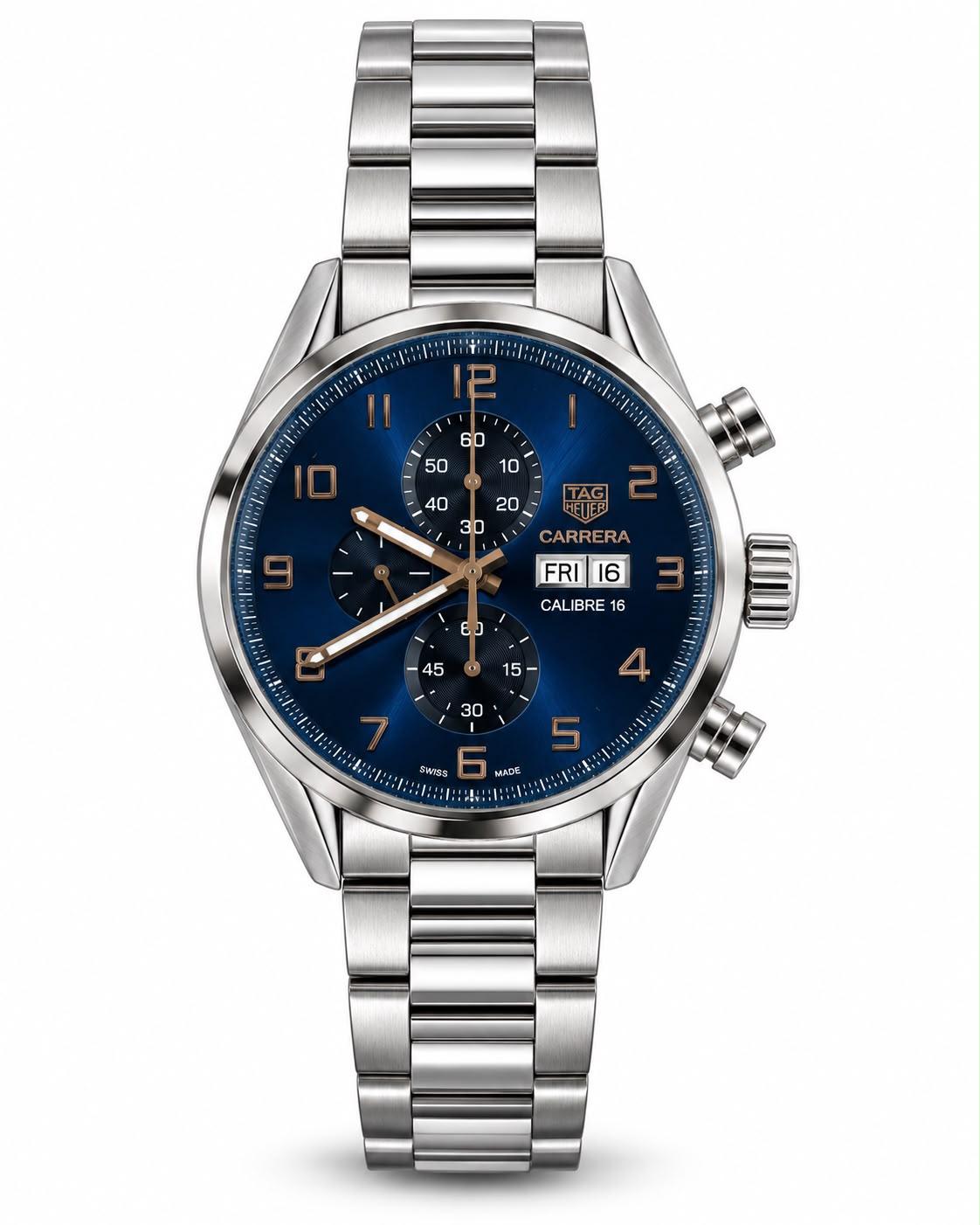 TAG Heuer Carrera Calibre 16 Chronograph Blue Dial Stainless Steel Watch