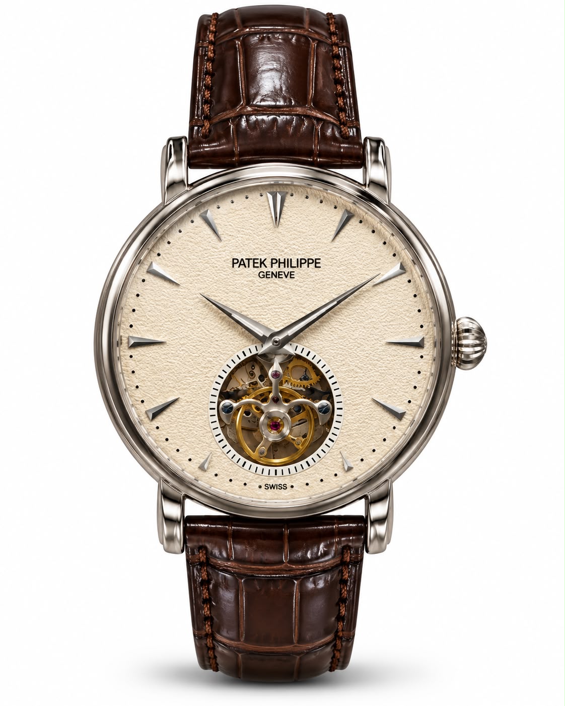 Patek Philippe Luxury Automatic Tourbillon Watch – Brown Leather Strap