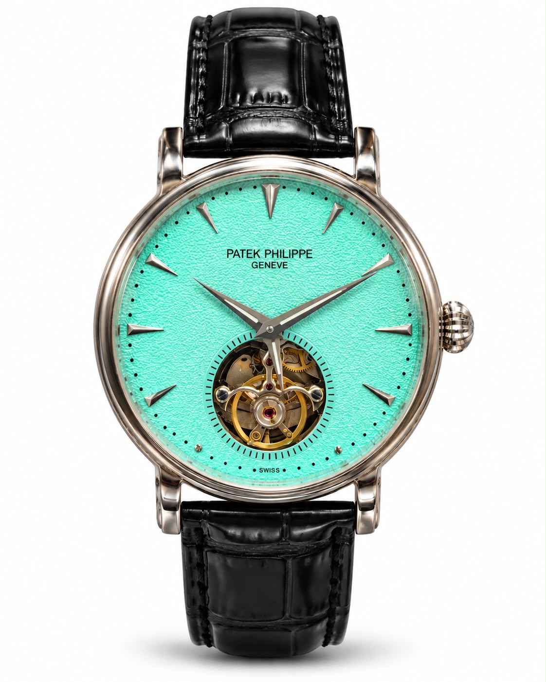 Patek Philippe Geneve Turquoise Dial Automatic Luxury Watch