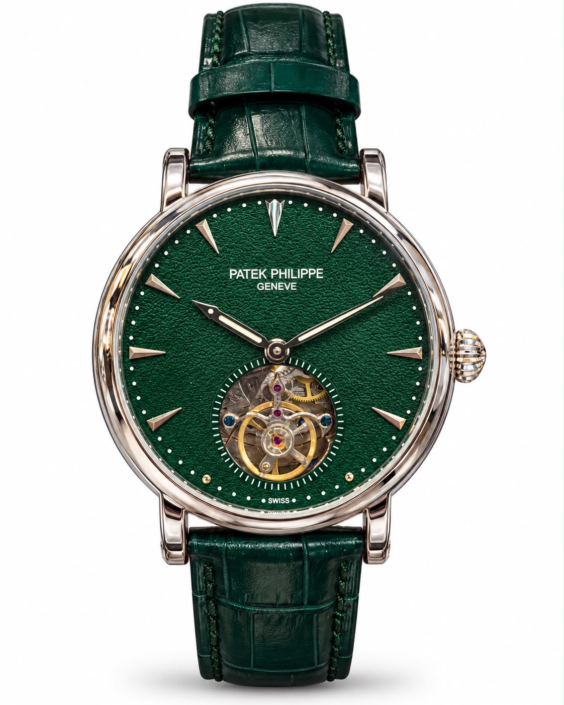 Patek Philippe Green Dial Tourbillon Luxury Watch