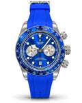 Tudor Blue Chronograph Automatic Watch – Stainless Steel & Blue Rubber Strap