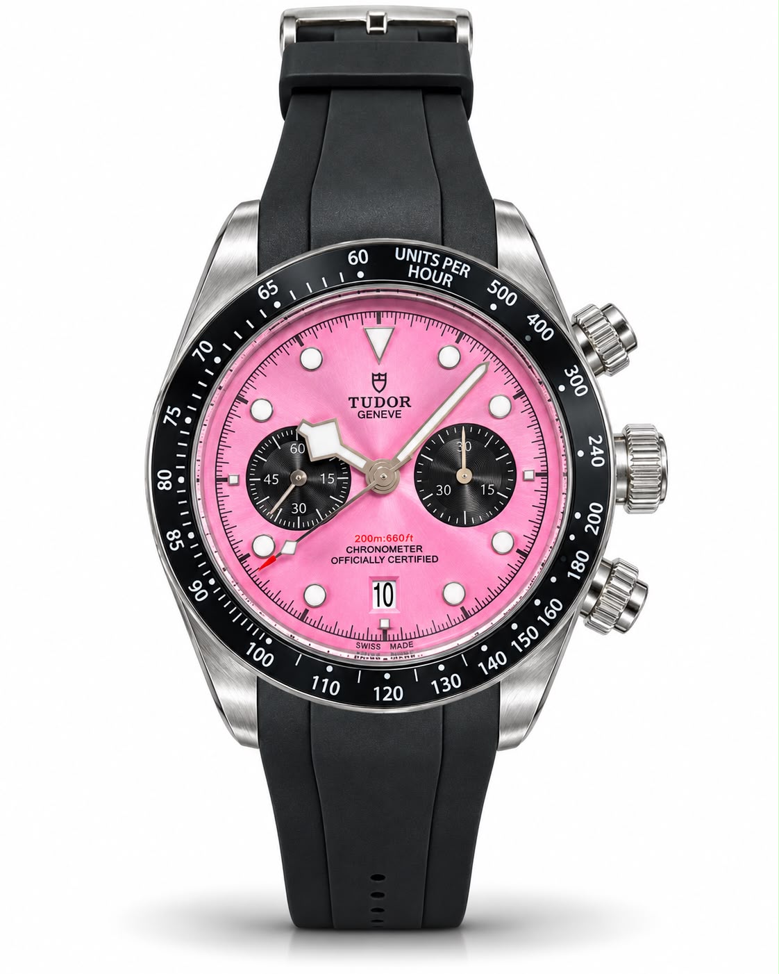 Tudor Black & Pink Chronograph automatic Watch – Swiss Made