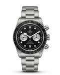 Tudor Black Dial Chronograph Automatic Watch – Stainless Steel Bracelet
