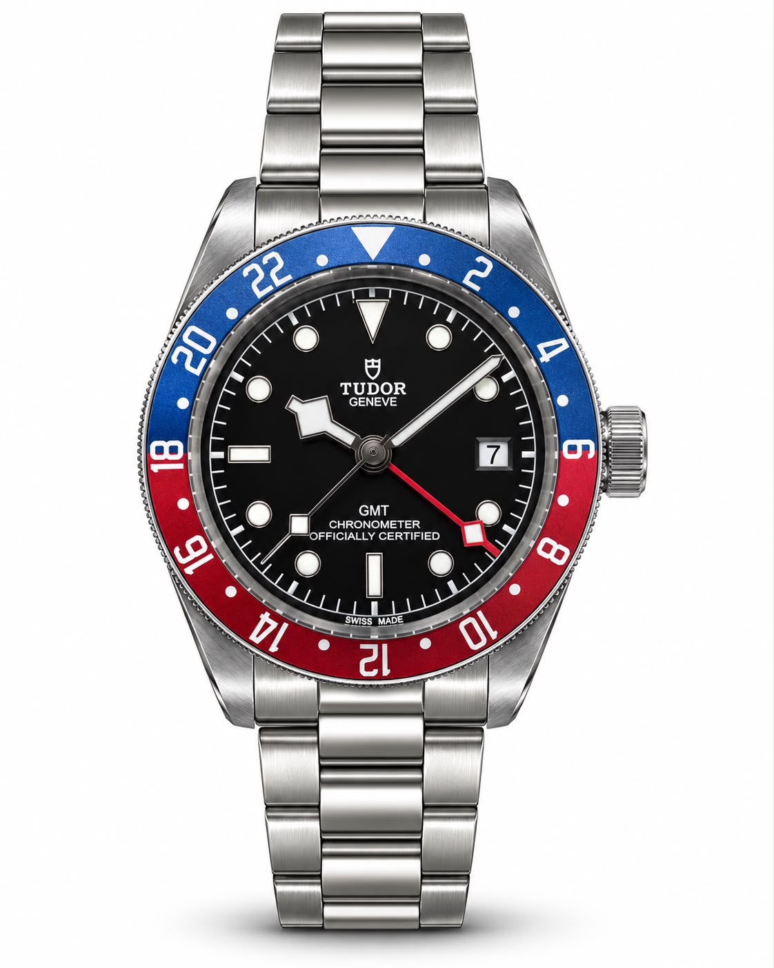 Tudor Black Dial GMT Chronometer Automatic Watch – Stainless Steel Bracelet