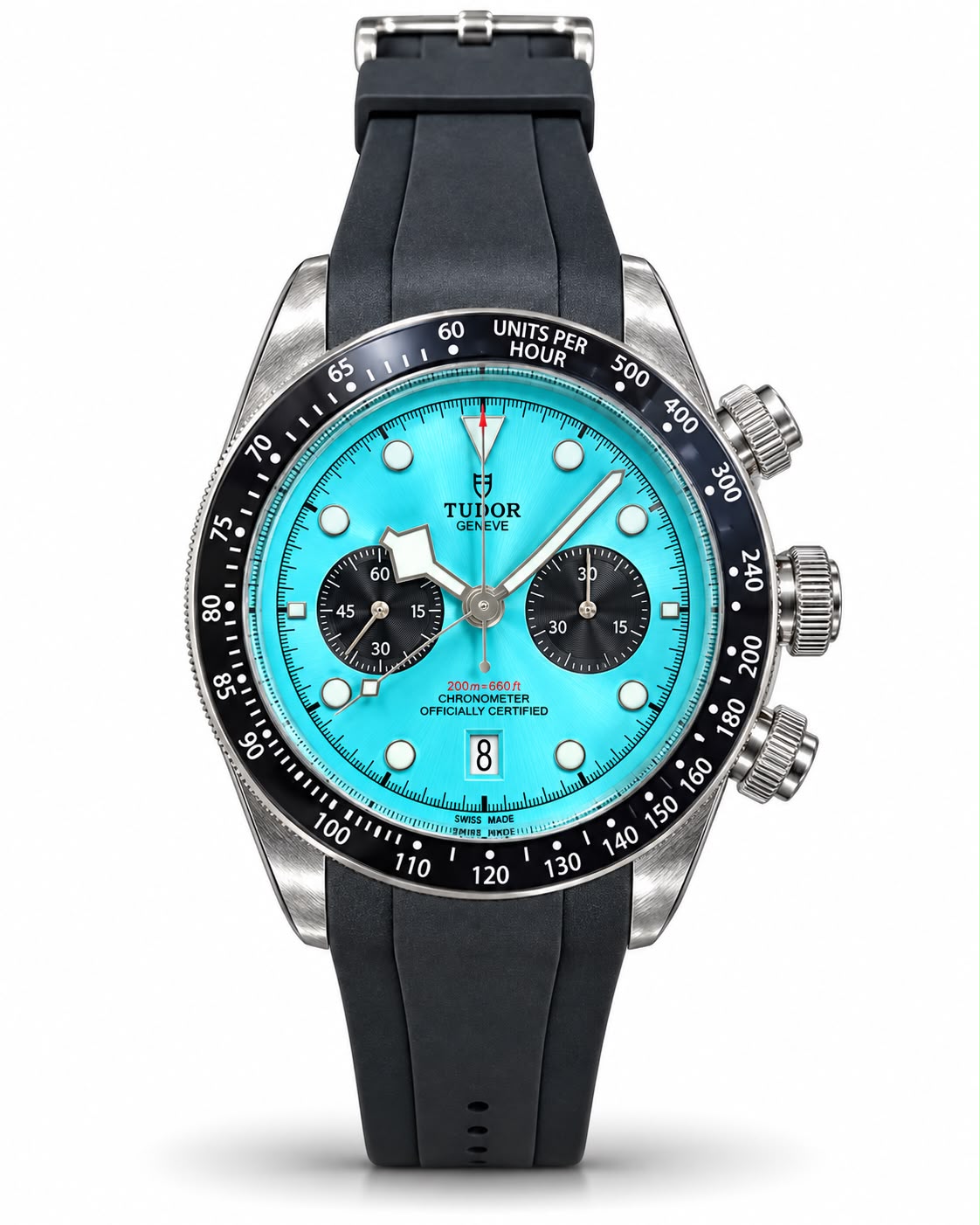 Tudor Black & Turquoise Chronograph Automatic Watch