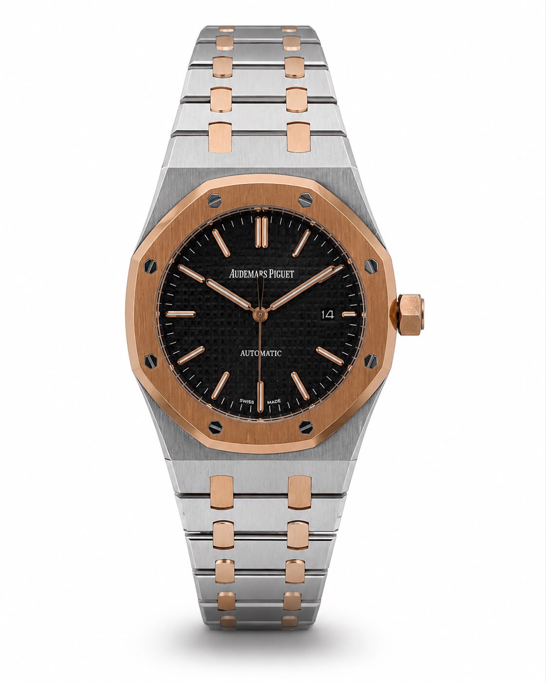 Audemars Piguet Royal Oak Automatic Black Dial Two-Tone Watch