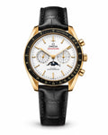 Omega Speedmaster Moonphase Co-Axial Master Chronometer automatic Gold & Black Leather Watch