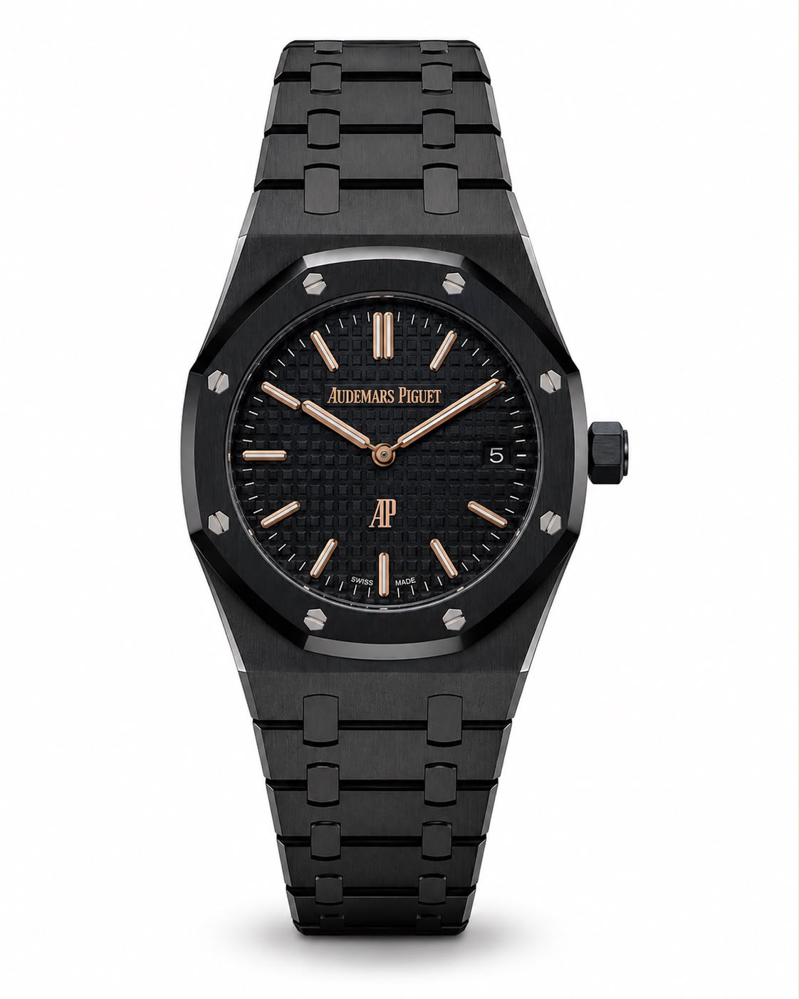 Audemars Piguet Royal Oak Black Ceramic Luxury automatic Watch – Black Dial & Rose Gold Details