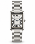 Cartier Tank-Style Silver Luxury Quartz Watch