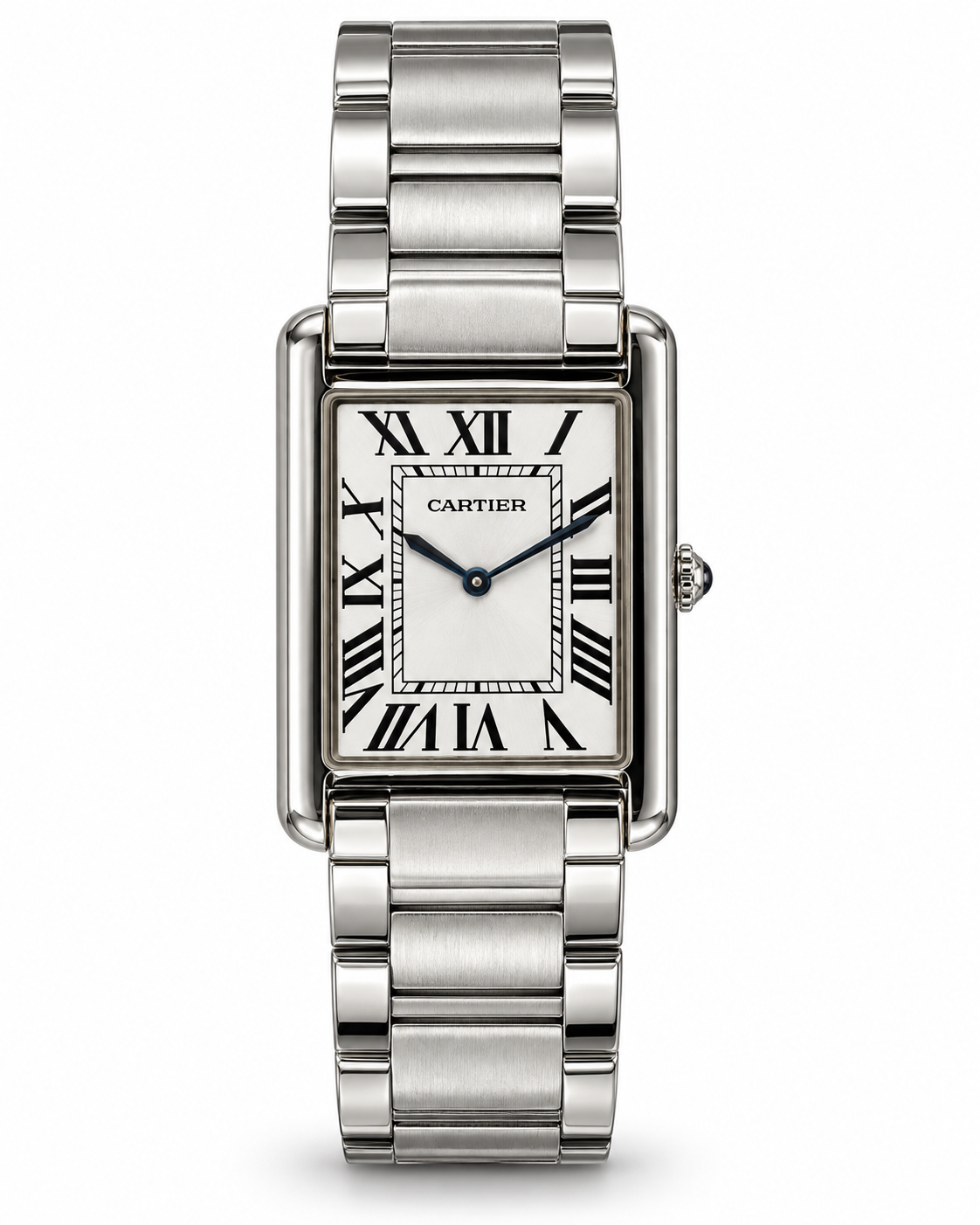Cartier Tank-Style Silver Luxury Quartz Watch