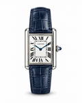 Cartier Tank-Style Blue Leather Luxury Quartz Watch