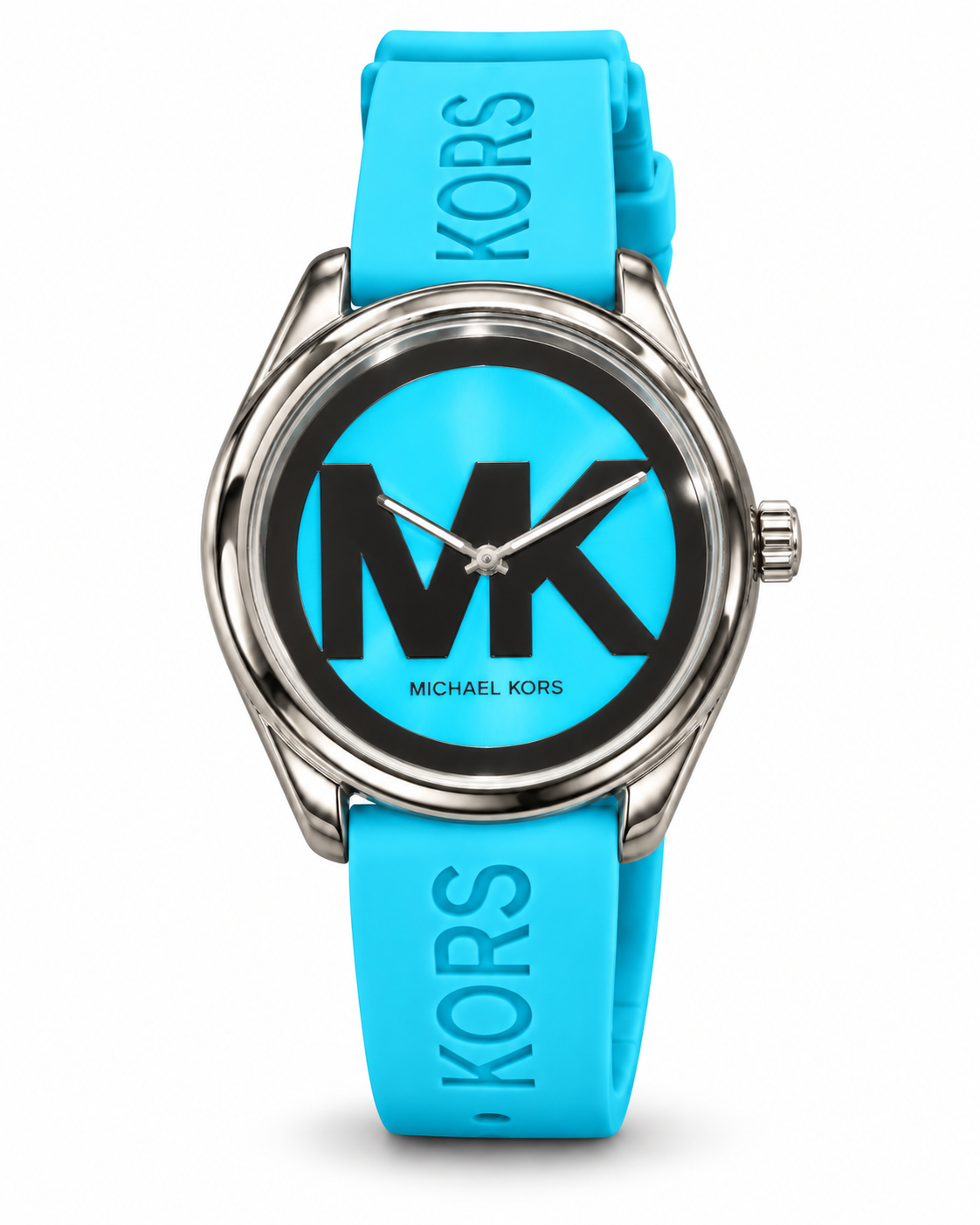 Michael Kors Turquoise Silicone Watch – Silver-Tone Edition