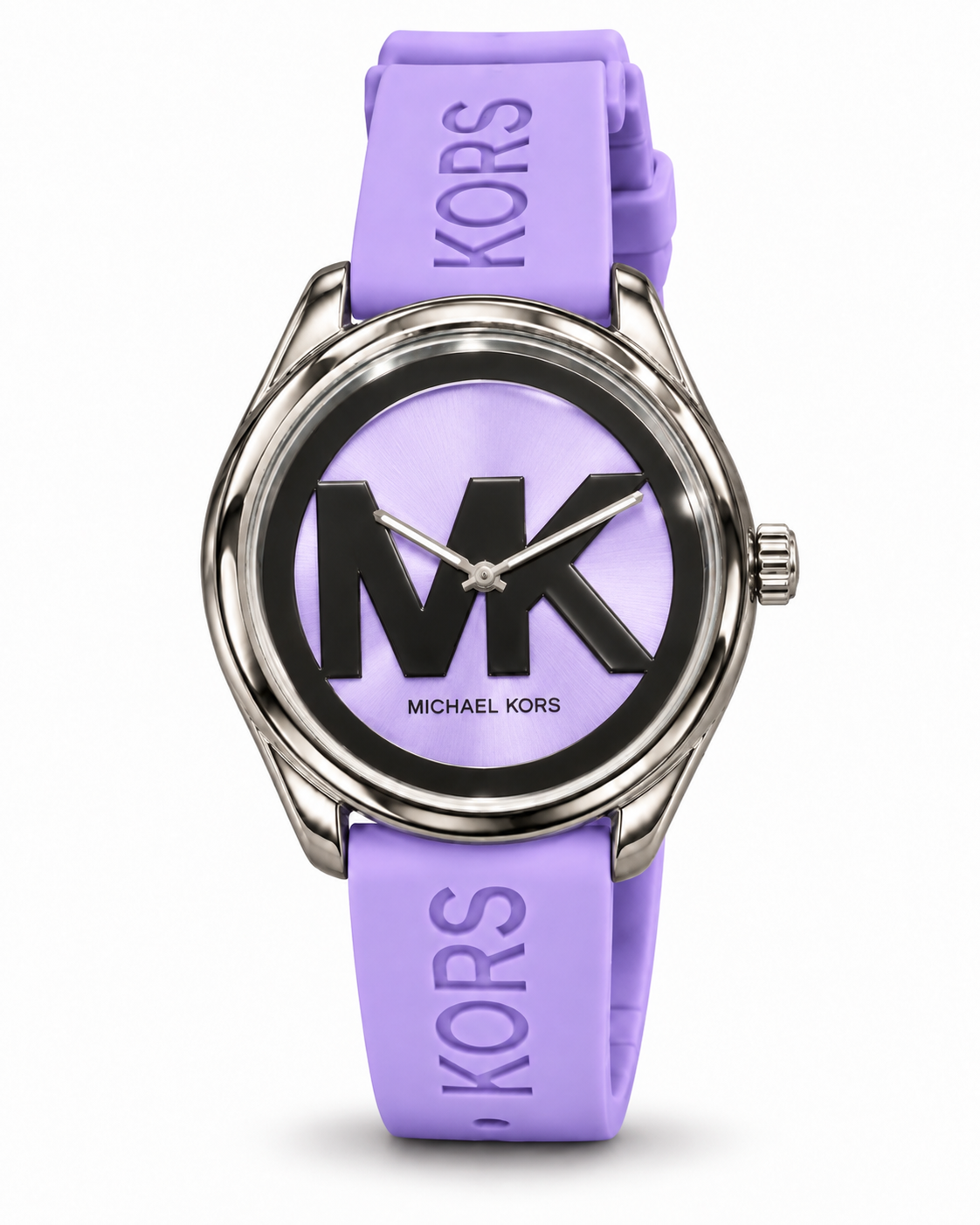 Michael Kors Lavender Silicone Logo Watch – Silver-Tone Case