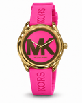 Michael Kors Pink Silicone Logo Watch – Gold-Tone Case