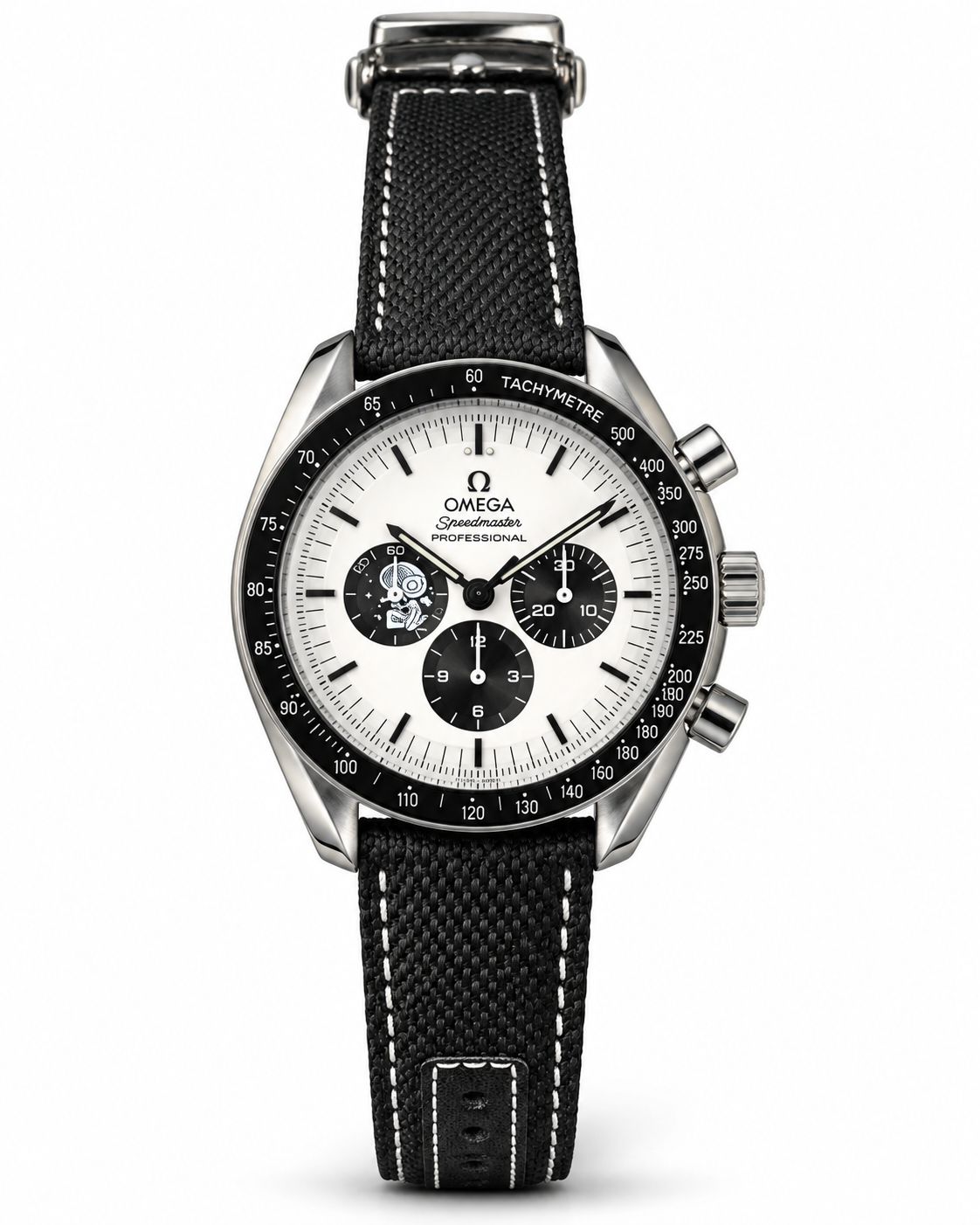 Omega Speedmaster Professional Moonwatch – White Dial & Black Fabric Strap _ automatic watch