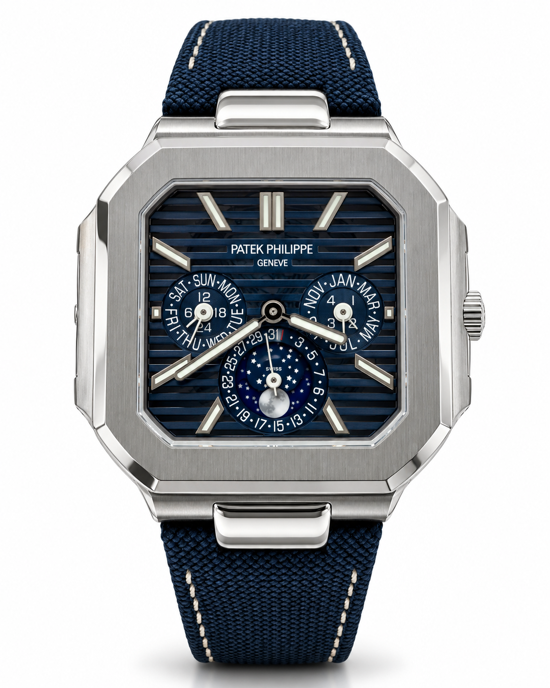 Patek Philippe Style Automatic Luxury Watch – Navy Blue Dial