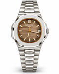 Patek Philippe Nautilus Style Brown Dial Stainless Steel Automatic Watch