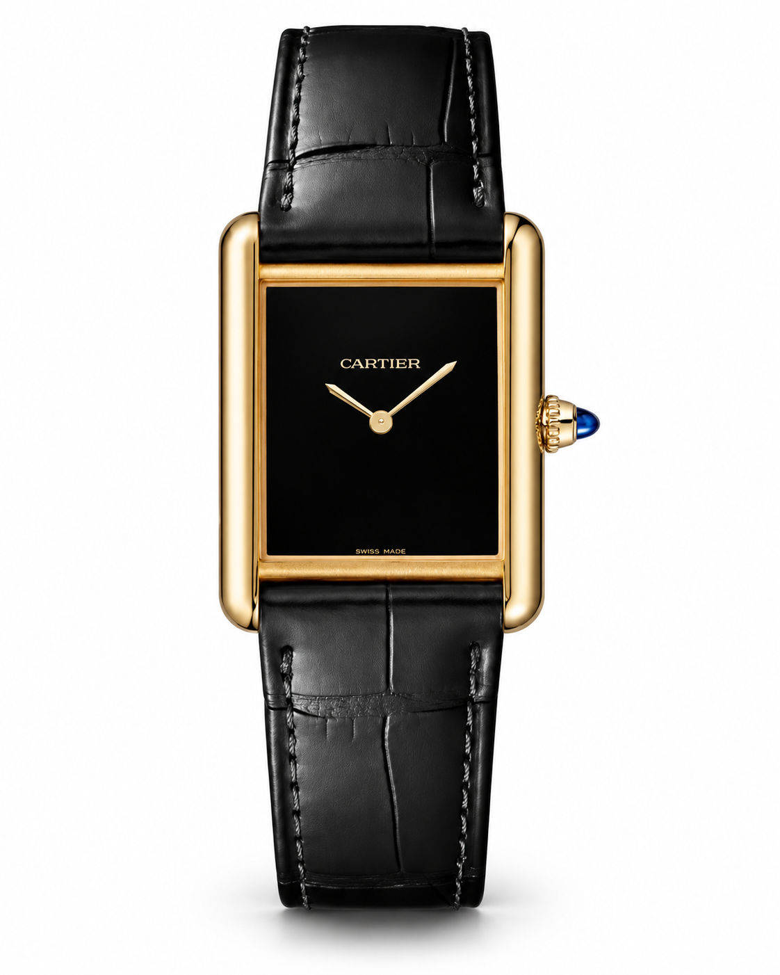 Cartier Tank Black Dial Gold-Tone Watch – Master Quality Quartz